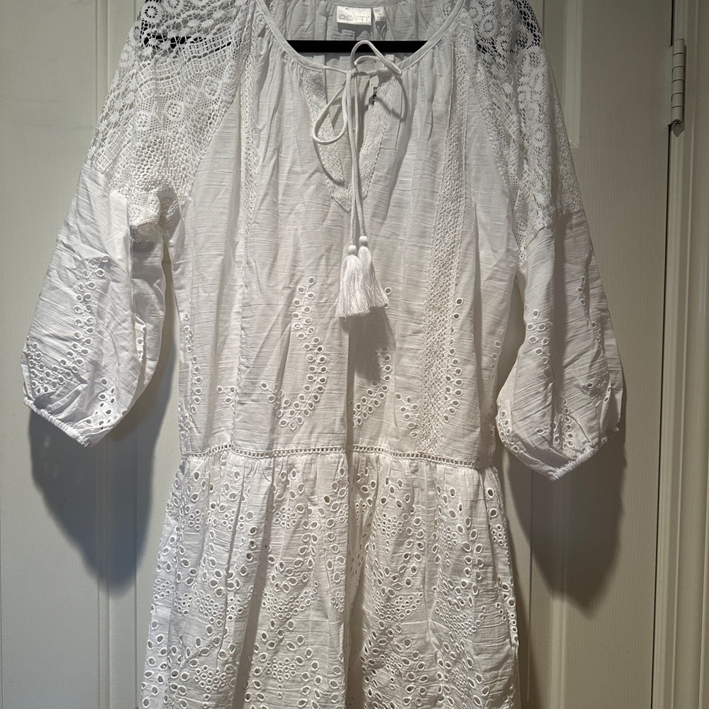 White Lace Detail Dress